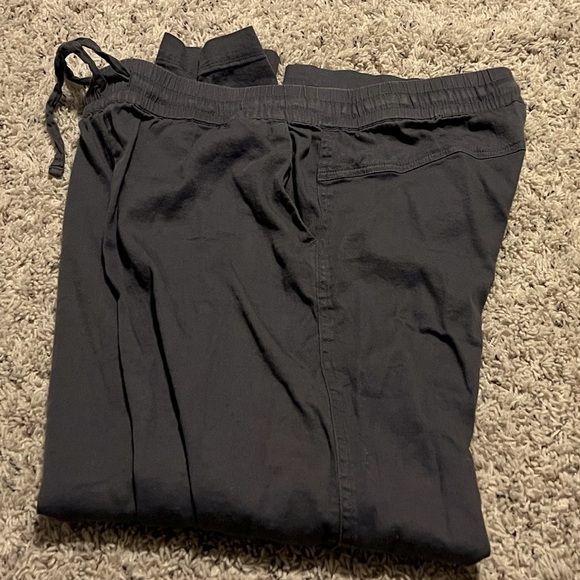 32 Degrees Stretch Linen Blend Pants High Rise Solid Gray Pockets Medium women's - Picture 9 of 10